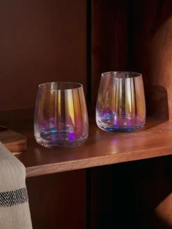 Vasos de agua soplados iridiscentes Ellery, 4 uds.