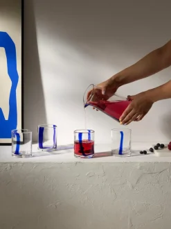Vasos de agua soplados Taha, 4 uds.
