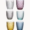 Vasos de colores con relive Geometrie, 6 uds.