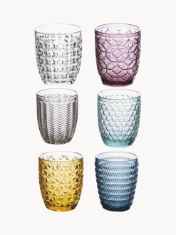 Vasos de colores con relive Geometrie, 6 uds.