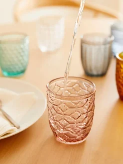 Vasos de colores con relive Geometrie, 6 uds.