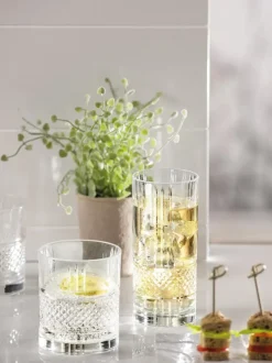Vasos de cristal con relieve Brillante, 6 uds.