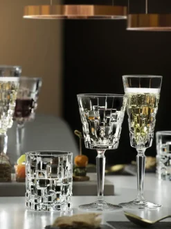Vasos de cristal con relieve Etna, 6 uds.