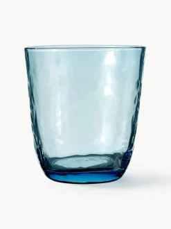 Vasos de vidrio soplado artesanalmente Hammered, 4 uds.
