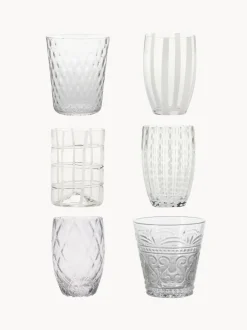 Vasos de vidrio soplado artesanalmente Melting Pot Calm, 6 uds.