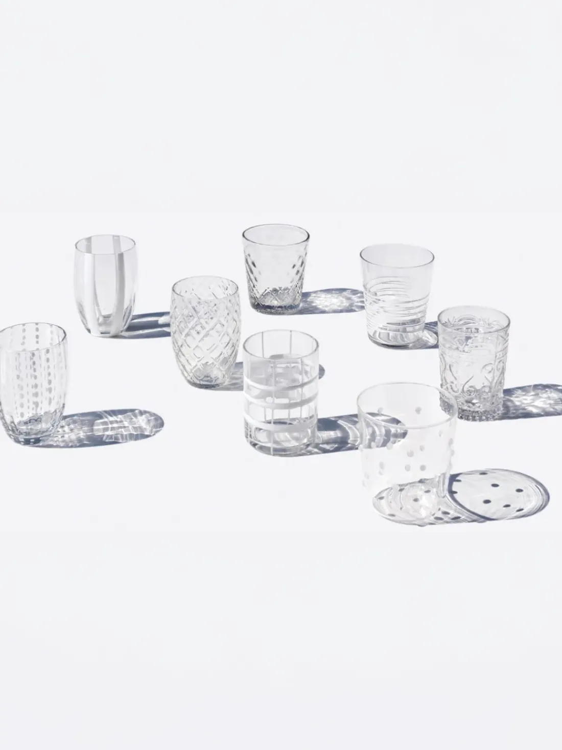Vasos de vidrio soplado artesanalmente Melting Pot Calm, 6 uds.
