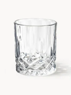 Vasos old fashioned con relieve de cristal George, 4 uds.