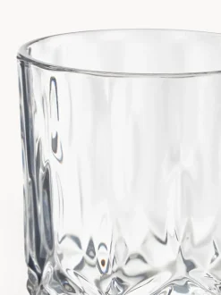 Vasos old fashioned con relieve de cristal George, 4 uds.