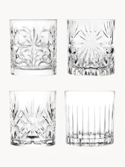 Vasos old fashioned de cristal con relieve Bichiera, 4 uds.
