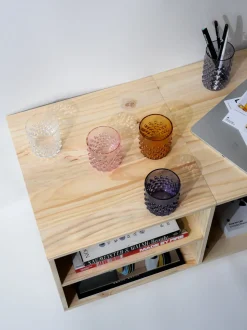 Vasos soplados artesanalmente Hobnail (2 uds.)