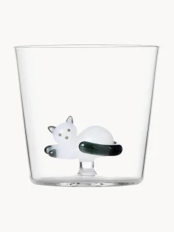 Vaso tumbler gato blanco con cola de humo
