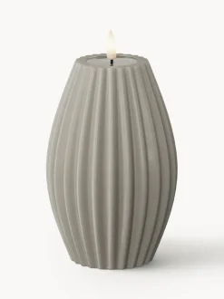 Vela LED artesanal Round Stripe, 15 cm