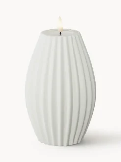 Vela LED artesanal Round Stripe, 15 cm