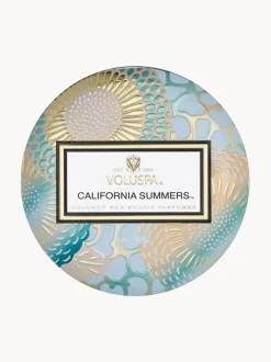 Vela perfumada artesanal California Summers (sal marina, vainilla cálida, madera de teca)