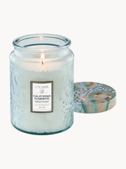 Vela perfumada artesanal California Summers (sal marina, vainilla cálida, madera de teca)