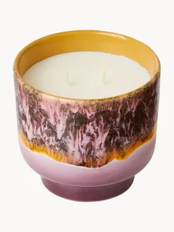 Vela perfumada artesanal de dos mechas 70´s (salvia y pétalos de rosa)