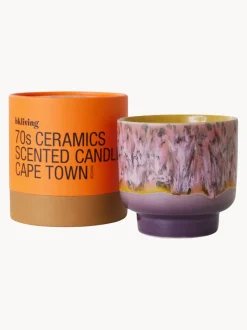Vela perfumada artesanal de dos mechas 70´s (salvia y pétalos de rosa)