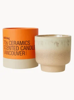 Vela perfumada artesanal de dos mechas 70´s (menta y lirio de los valles)