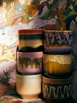 Vela perfumada artesanal de dos mechas 70´s (menta y lirio de los valles)