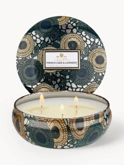 Vela perfumada artesanal de tres mechas Japonica Collection (madera de cacao, verbena y lavanda)