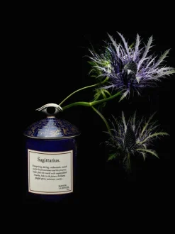Vela perfumada artesanal Sagittarius (gurjum, rosa y azafrán)