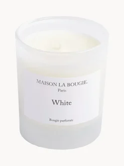 Vela perfumada artesanal White (naranja, hoja de parra y sándalo)