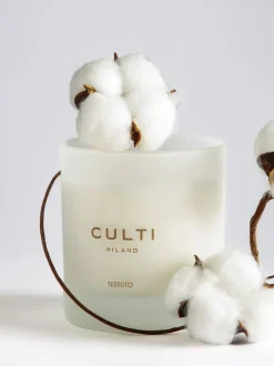 Vela perfumada Tessuto (hojas de cassis, flores de algodón, jazmín, almizcle blanco)