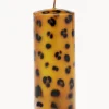 Vela pilar artesanal Leopard, 15 cm