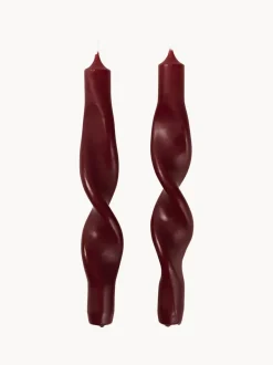 Velas cónicas artesanales Twist, 2 uds.