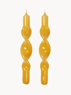 Velas cónicas artesanales Twist, 2 uds.