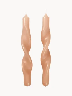Velas cónicas artesanales Twist, 2 uds.