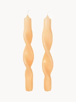 Velas cónicas artesanales Twist, 2 uds.