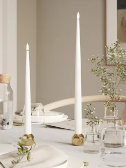Velas cónicas LED artesanales Real Flame, 38 cm, 2 uds.