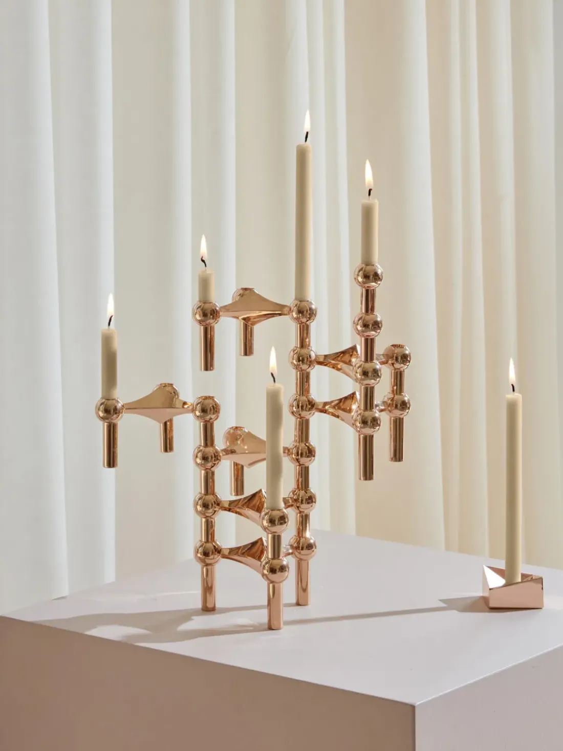Velas cónicas Stoff Nagel, 12 uds.