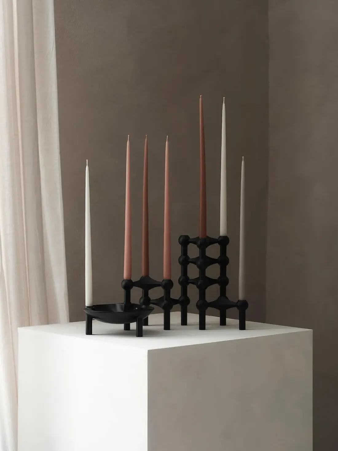 Velas cónicas Stoff Nagel, 6 uds.