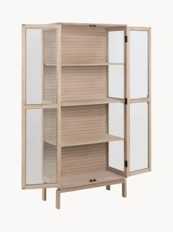 Vitrina de madera con puertas de vidrio Linley