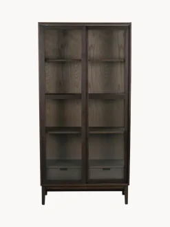 Vitrina de madera de roble con puertas correderas Hazelton