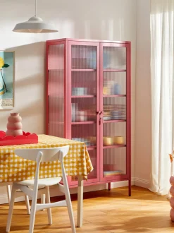Vitrina de metal con cristal acanalado The Collector