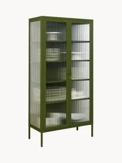 Vitrina de metal con cristal acanalado The Collector