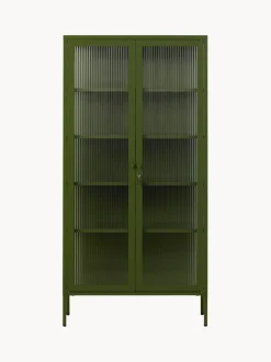 Vitrina de metal con cristal acanalado The Collector