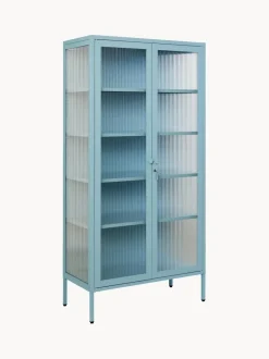 Vitrina de metal con cristal acanalado The Collector