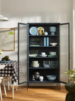 Vitrina de metal con cristal acanalado The Collector