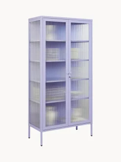 Vitrina de metal con cristal acanalado The Collector