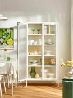 Vitrina de metal con cristal acanalado The Collector