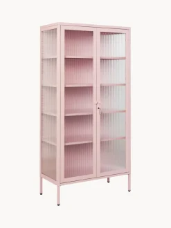 Vitrina de metal con cristal acanalado The Collector