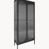 Vitrina de metal con cristal acanalado Adelaide