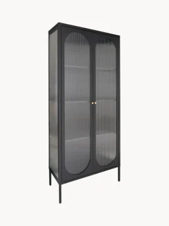 Vitrina de metal con cristal acanalado Adelaide