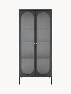 Vitrina de metal con cristal acanalado Adelaide