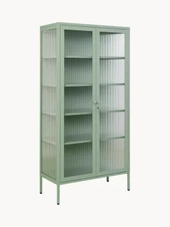 Vitrina de metal con cristal acanalado The Collector