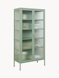 Vitrina de metal con cristal acanalado The Collector